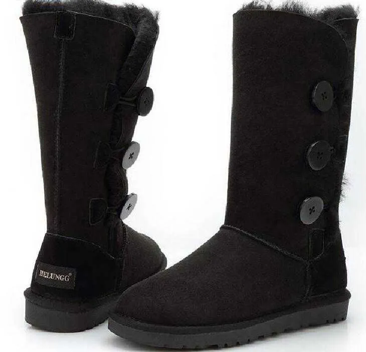 lies Hot sell classical style tall 3 Button 1873 women snow boots keep warm boot U tag dustbag card Beautiful birthday_voghion.com