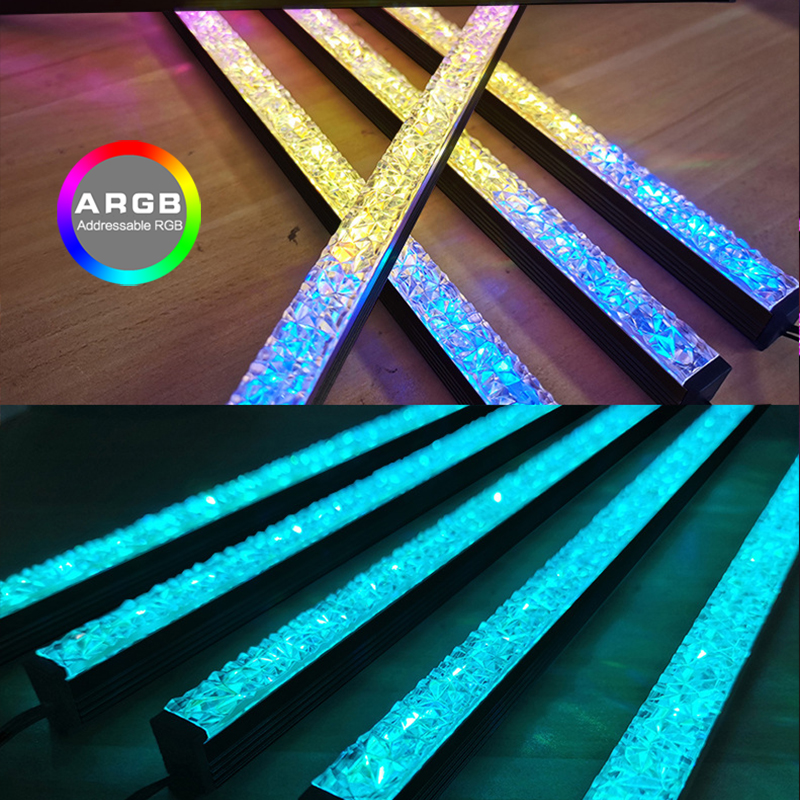 Gaming computertaske 5V ARGB Sync LED Strip Diamanteffekt Magnetisk AURA RGB Chassis Dekorativ lysstang_voghion.com