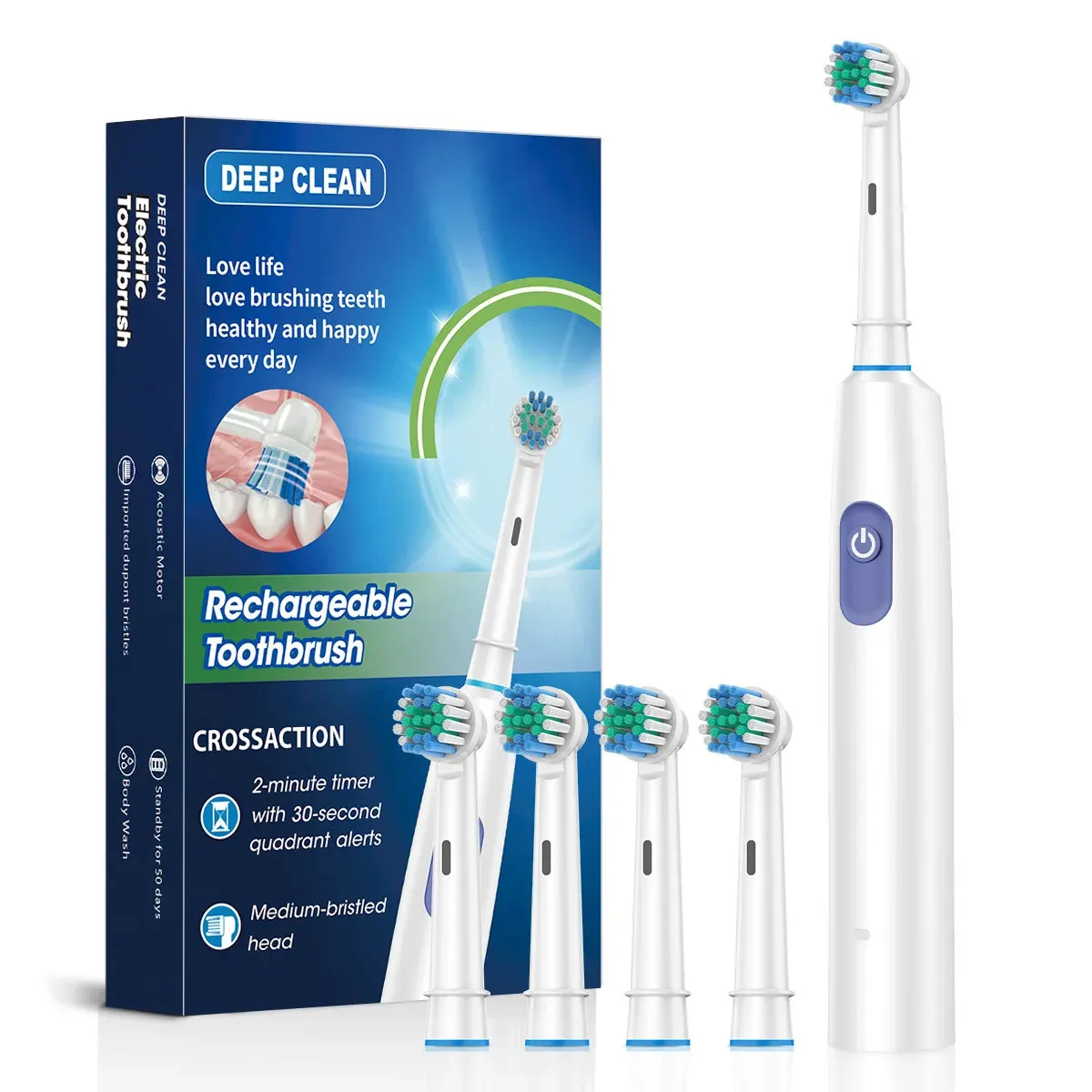Electric Rotary Cleaning Teeth Waterproof Electronic Tooth Brush With Timer Rechargeable Toothbrush With 8 Head 250102_voghion.com