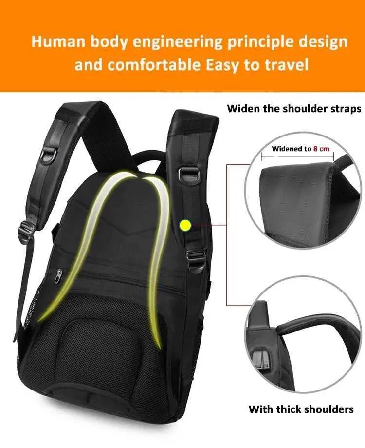Sac à dos pour ordinateur portable d'affaires version coréenne pour hommes, sac de voyage en tissu Oxford d'extérieur USB, personnalisation C241107_voghion.com