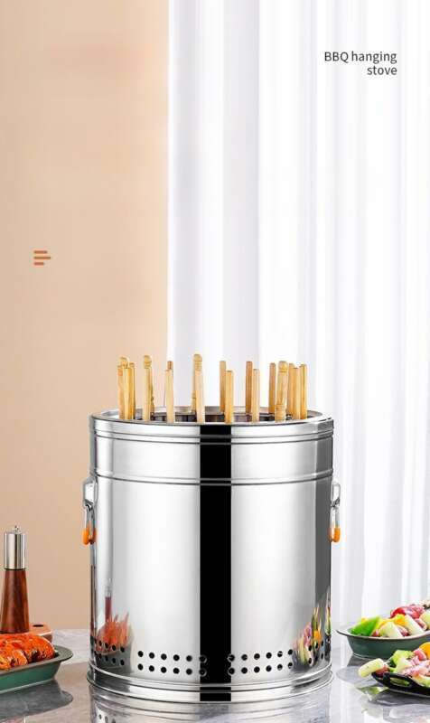 【Vendita calda in negozio】 Spiedino per barbecue sospeso senza fumo, cortile esterno, carbone, griglia in acciaio inossidabile,_voghion.com
