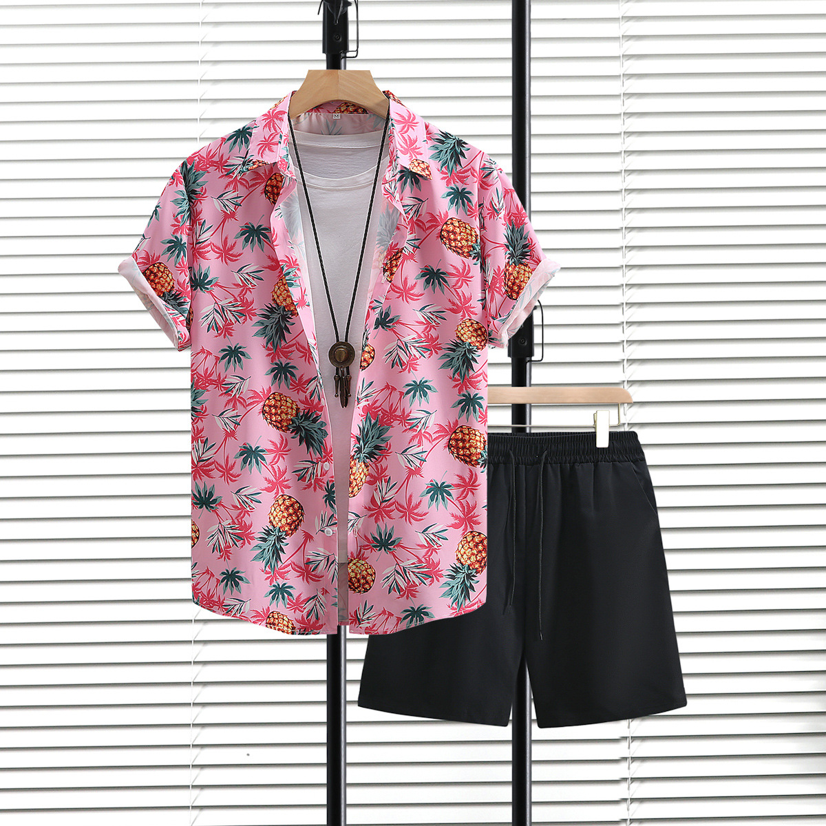 Men's Clothing Beach casual men's wear men's short-sleeved shirt shorts suit men's shirt pants summer 2024 new cross-border_voghion.com