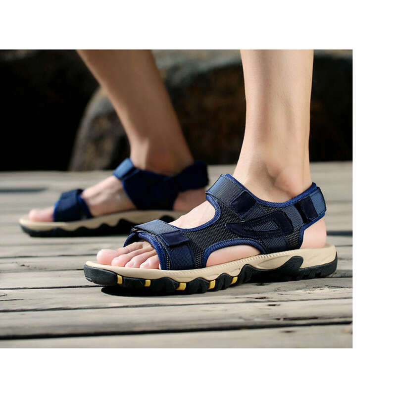 Mens Sandals,Beach Vietnam Shoes,Summer Braided Strap,Magic Strap,Toe Cover,Oversized Outdoor Casual_voghion.com