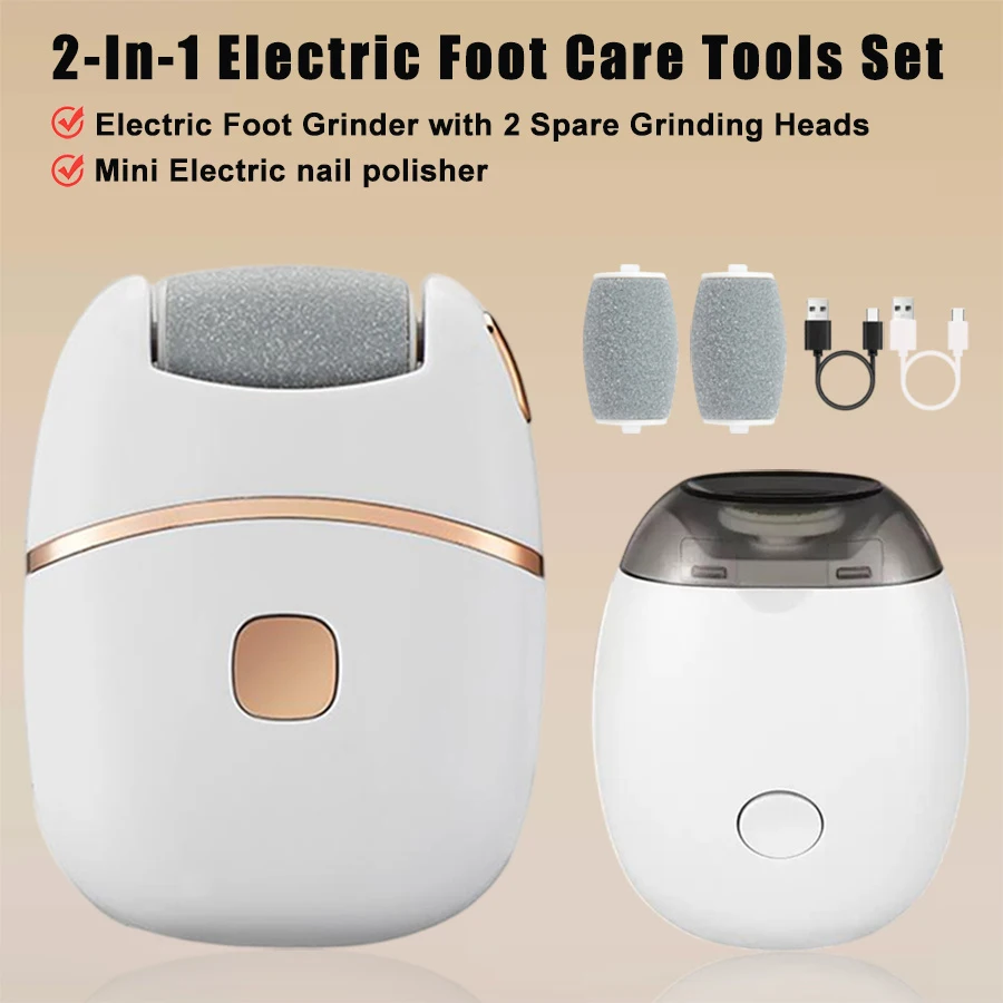 Electric Foot File And Callus Remover Set For Smooth Feet_voghion.com