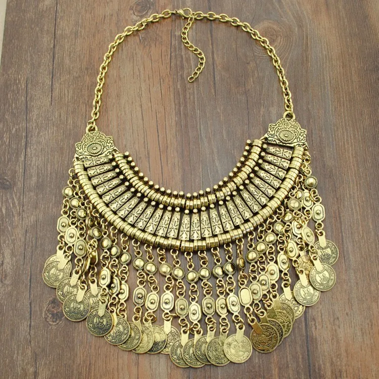 Colliers pendentifs KMVEXO Vintage multicouche Maxi Boho Déclaration & pendentifs Collier de pièces de monnaie bohème Femmes 2023 Femme_voghion.com