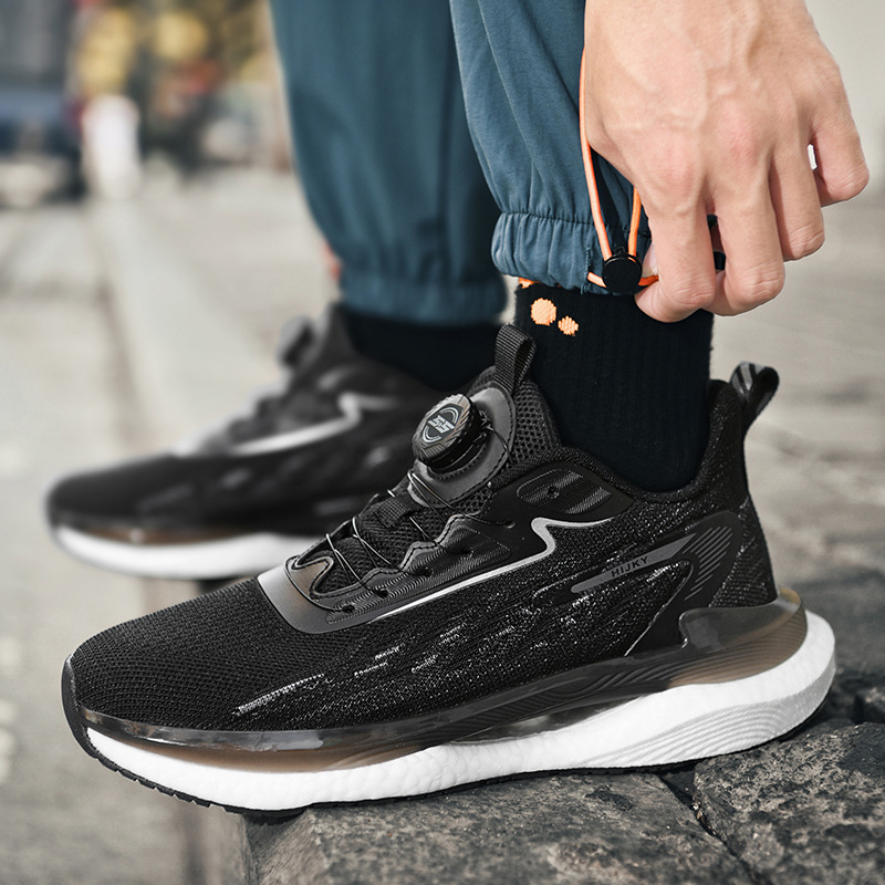 Echt explosiv Sohle Dämpfung Laf Männer Studenten kierperlech Tester Rotéierend Schnalle Sportschuhe, Trendy Fléien Gewieft_voghion.com