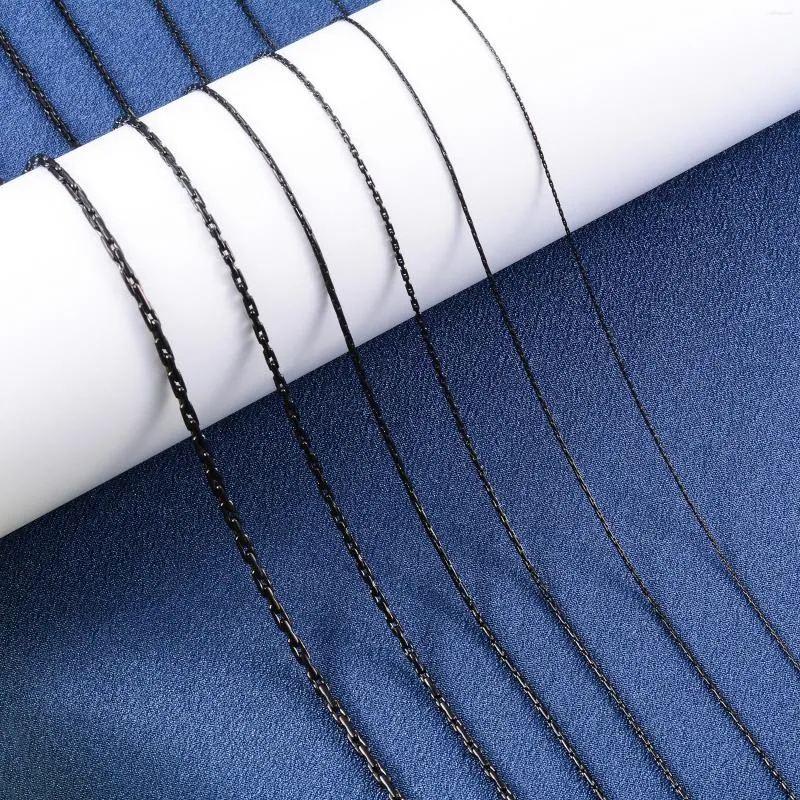 Catene in acciaio inossidabile 316L collana sottile per donna catena a maglie con cavo al collo collana da donna placcata nera choker gioielli accessori_voghion.com