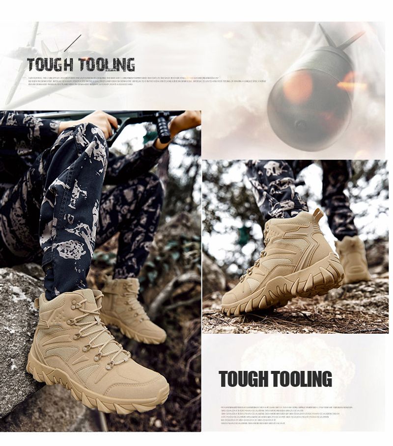 Verbesserte Taktik Kampftraining Stiefel Outdoor Camping Anti-Verschleiß Rapid Response Wanderschuhe Angeln Jagd_voghion.com