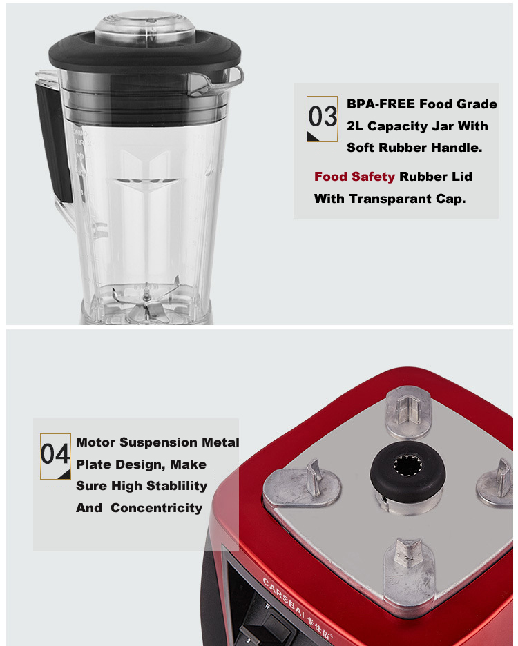 BioloMix Super Heavy Duty Commercial Professional Power Blender Juicer Food Processor Mixer 3HP 45000RPM 2200W BPA free 2L Jar_voghion.com