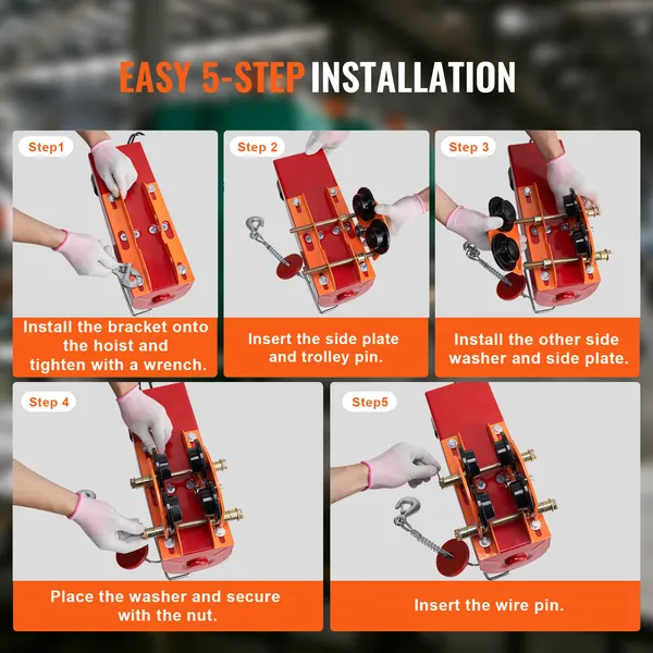Electric Hoist Manual Trolley For Beam Adjustable Flange Width_voghion.com