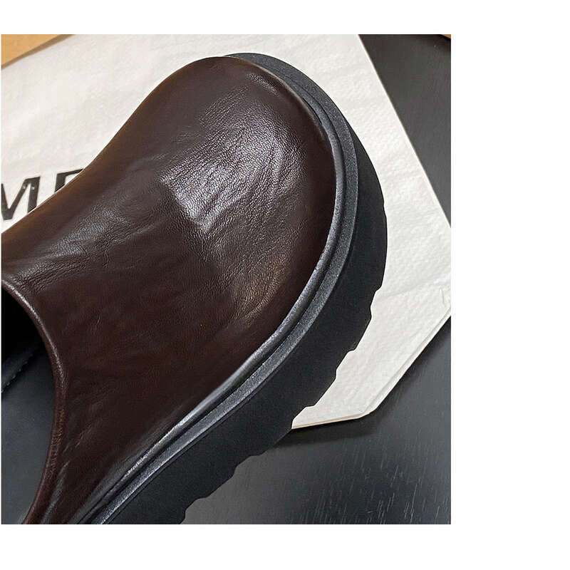 Women's Thick Bottom Loafers Mary Jane Small Leather Shoes Boken Women's_voghion.com