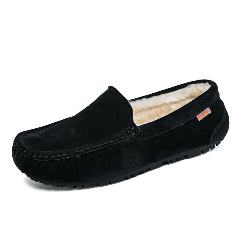 501-3 Wanter Männer Bean Cotton Driving Low-Top Mid-Mouth Flip-On waarm flaach Casual Liederschuhe mat Veet_voghion.com
