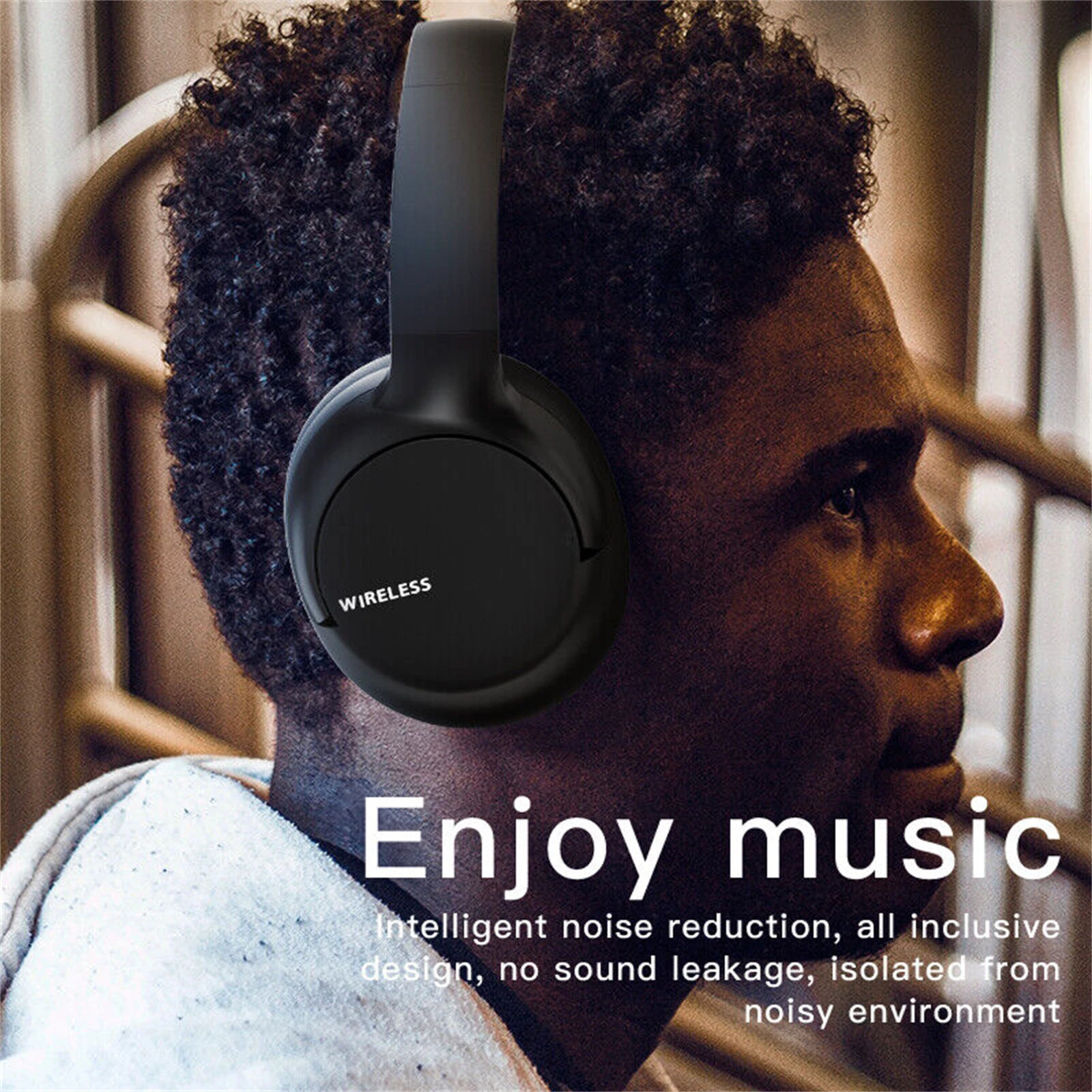 Bluetooth Over Ear Wireless Headphones Noise Cancelling With Microphone_voghion.com