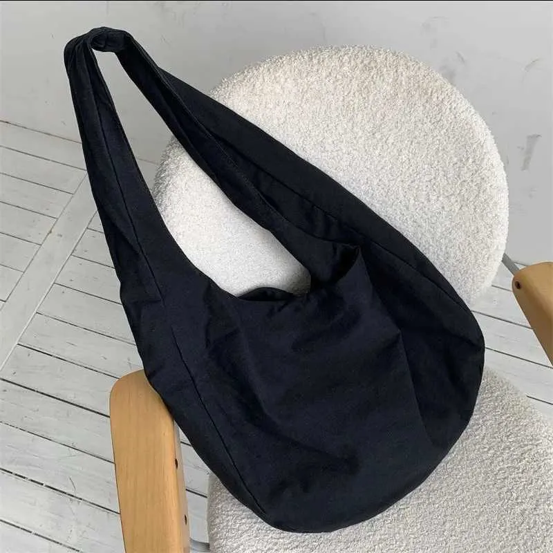 Grande borsa a tracolla retro in tela per donna stile hobo_voghion.com