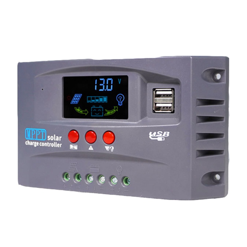 Solar MPPT Charge Controller 12V 24V Auto 30A 20A 10A with LCD Display Dual USB for Lead-Acid Sealed Gel AGM Lithium Battery_voghion.com