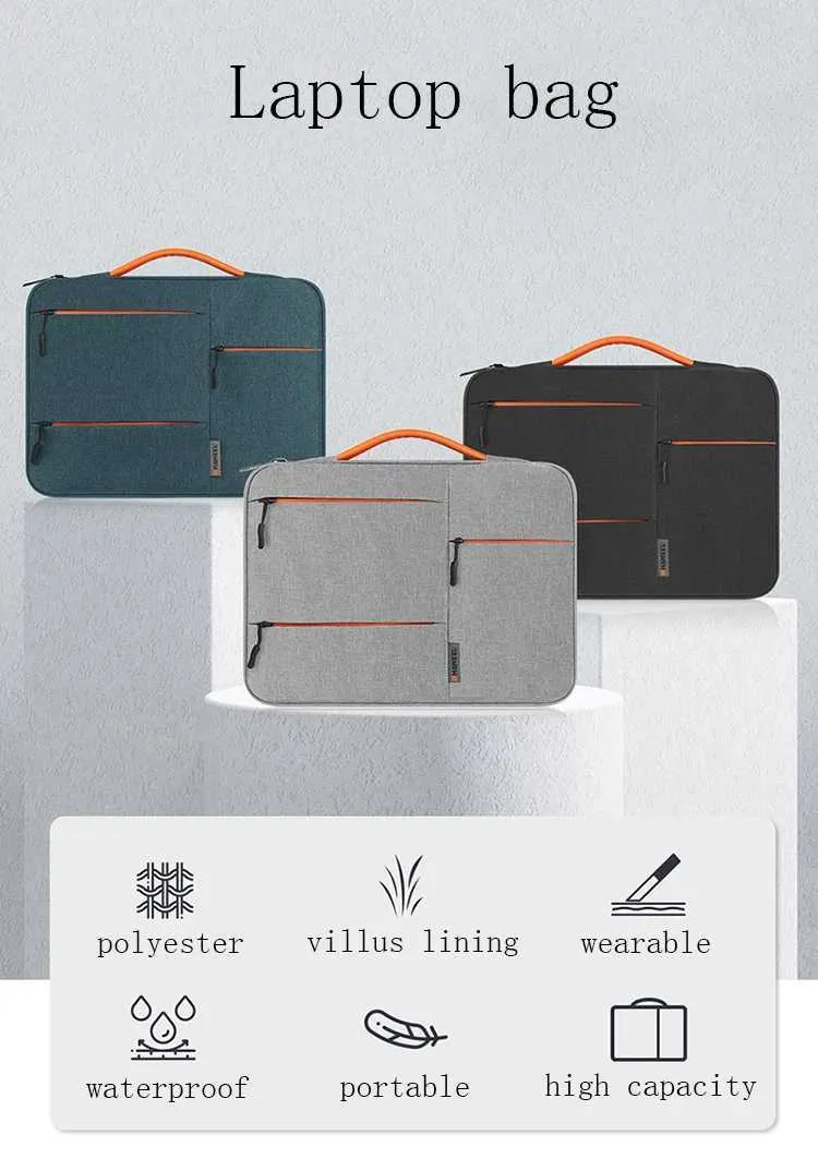 Borsa per laptop da 13, 15, 16 pollici, impermeabile, per notebook, borsa per computer, valigetta, Ba241011_voghion.com