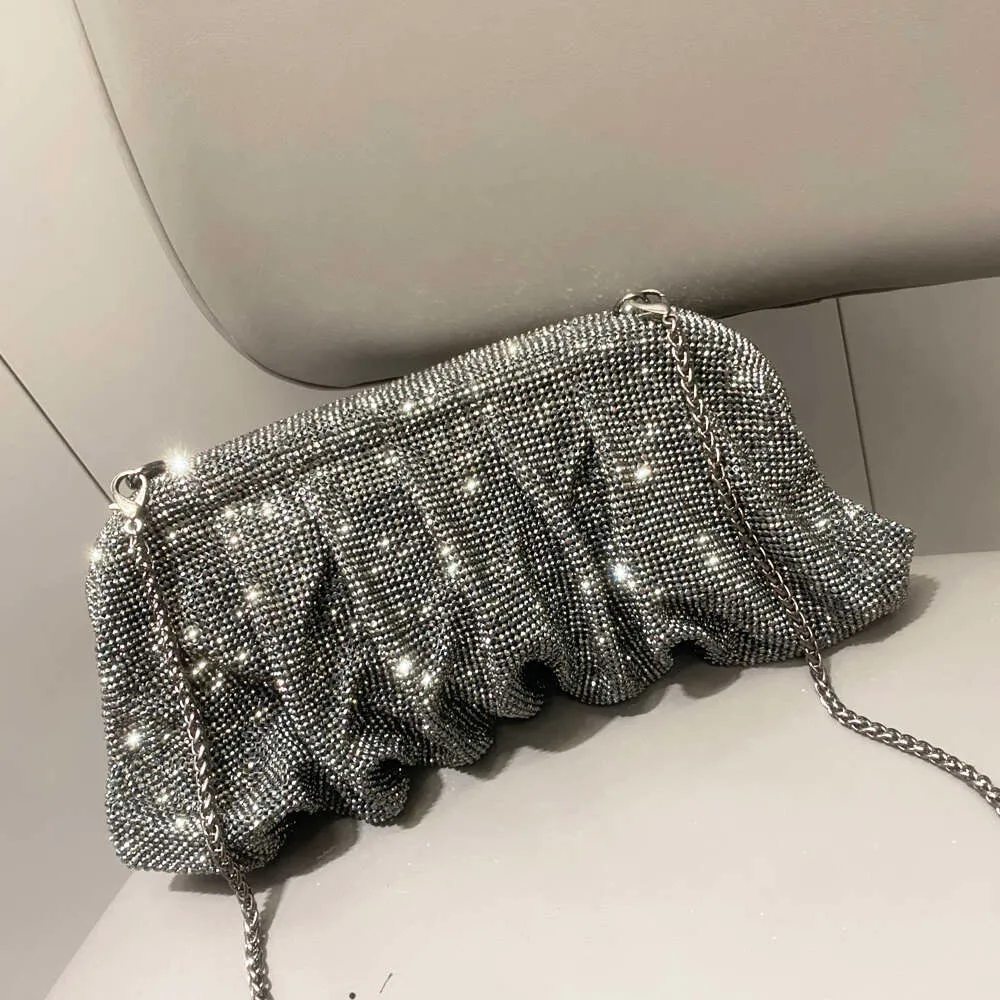 Robe de soirée Rhies à poignée brillante, nouveau portefeuille pliable et sac à main de créateur pour fête de mariage de haute qualité_voghion.com