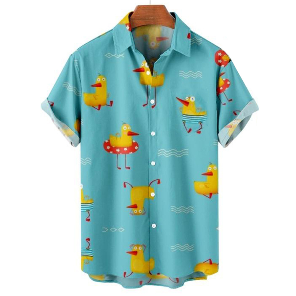 Chemise hawaïenne surdimensionnée à manches courtes pour hommes et femmes, vêtements créatifs, imprimé kawaii numérique 3d, nouvelle collection 2024_voghion.com