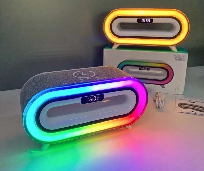 Bluetooth-luidspreker, draadloos opladen, RGB-verlichting, wekker, luidspreker met tijdsinstelling_voghion.com