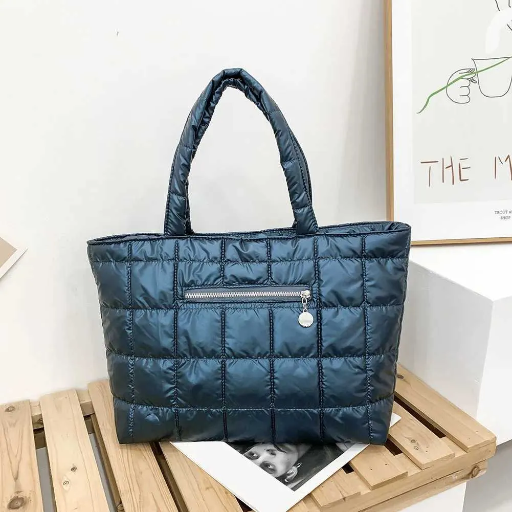 Sac cabas matelassé pour femme sac à main nylon grande capacité_voghion.com