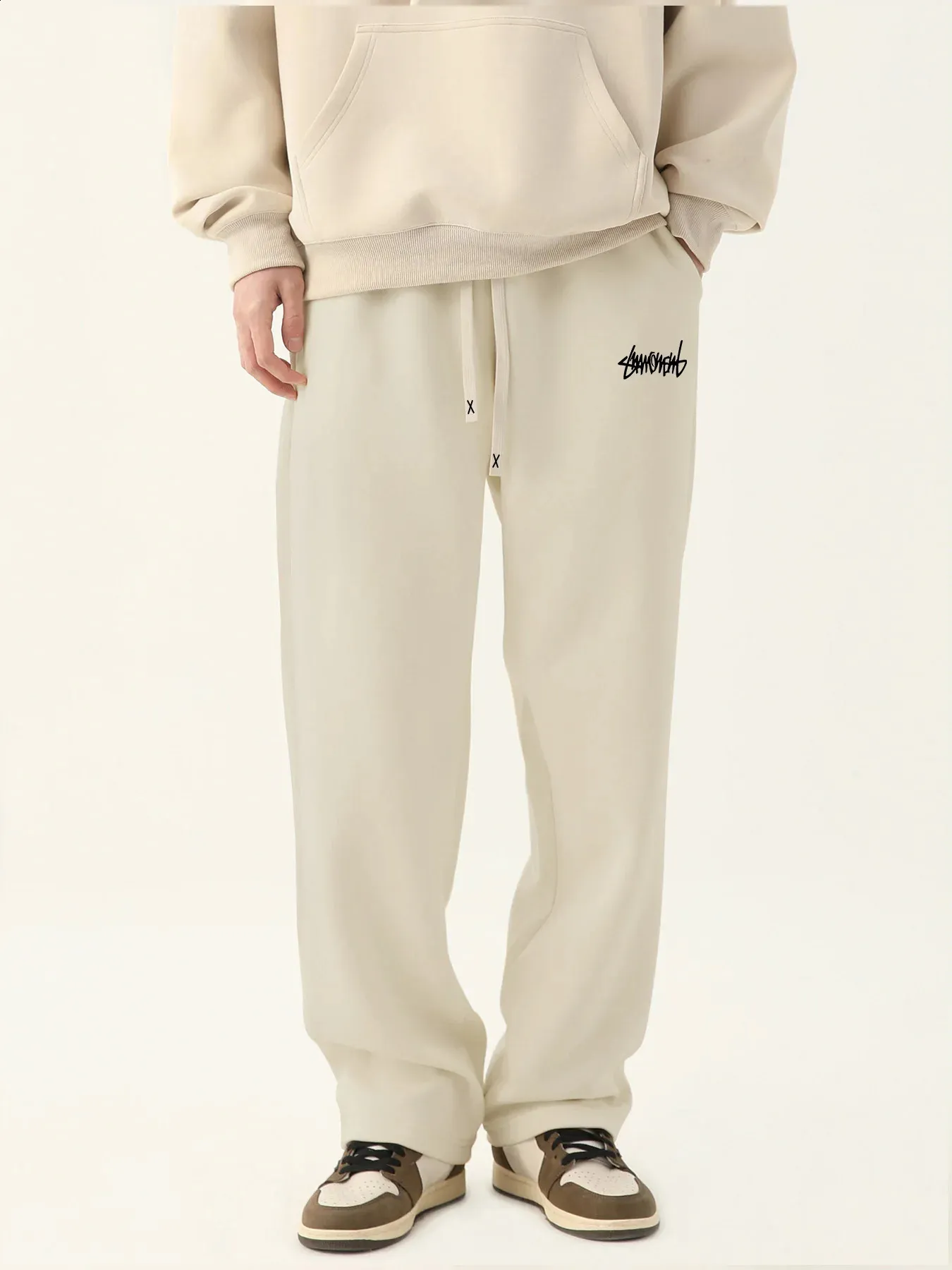 Pantaloni da jogging alla moda, traspiranti, neutri, da uomo, larghi e da esterno, 240822_voghion.com