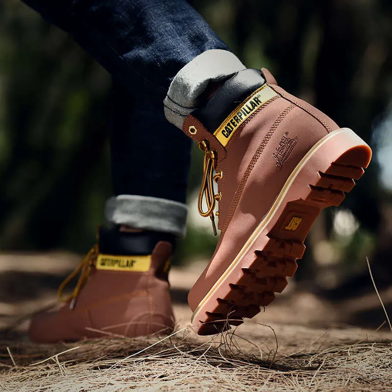 Echtes Leder Herren Damen Winter Knöchel Militär Trekking Schnee Gelb Designer Taktische Stiefel Outdoor für Männer Arbeitsschuhe_voghion.com