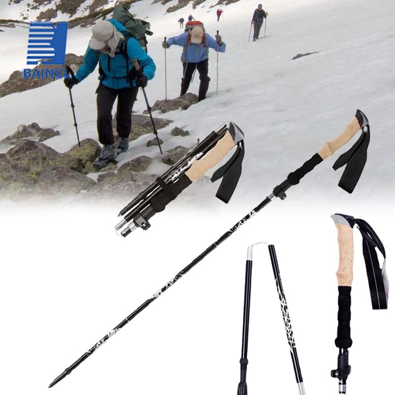 1PC Trekking Poles Walking Stic Alpenstock Telescc Ultralight Premium Carbon Adjustable with Quick Lock Hiking Cane_voghion.com