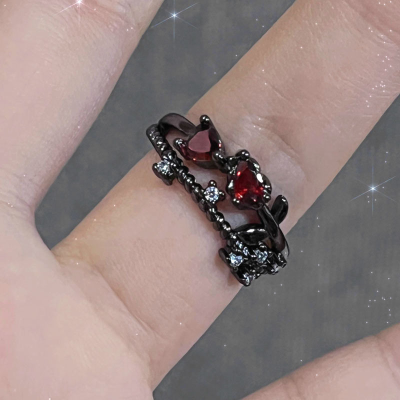 Punk Cross Butterfly Personalized Open Female Fashion Sweet Cool Spicy Girl Unisex Style Unique Food Ring_voghion.com