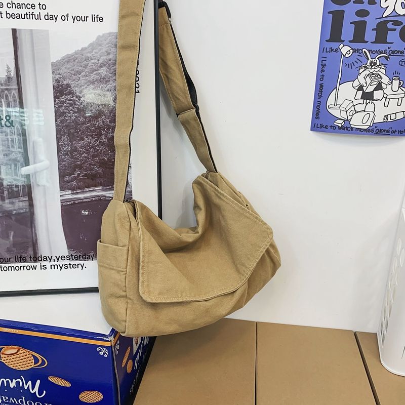 Damen Messenger Vintage Toile Adolescent Schultertasche Tragetaschen Casual Handtasche Sac À Bandoulière_voghion.com