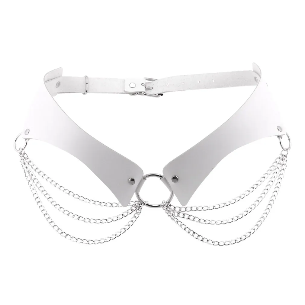 Cinto de corrente em pele pu para mulher estilo gótico punk_voghion.com