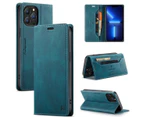 AutSpace Schutzhülle für 13 Pro Max, RFID-blockierend, Retro-Flip-Hülle aus hochwertigem Leder mit Kartenhalter, Brieftaschen-Schutzhülle – Cyanblau_voghion.com