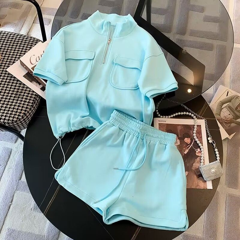 Women's Clothing high end dopamine sports suit women summer 2024 new style fashionable casual shorts two piece suit trendy