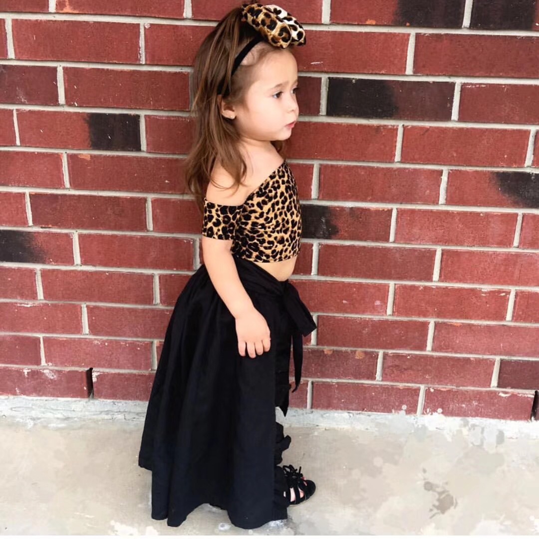 Mutter & Kinder kinder kleidung für mädchen leopard print korsett schwalbenschwanz rock vier-stück kinder anzug für mädchen_voghion.com