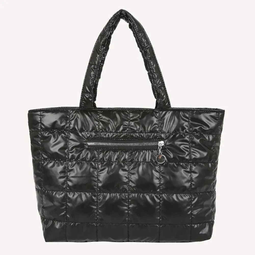 Sac cabas matelassé pour femme sac à main nylon grande capacité_voghion.com