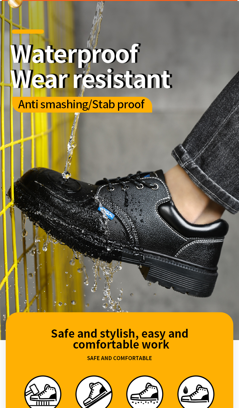 Buty robocze GUYISA z metalowym noskiem, odporne na rozbicie i przebicie, wodoodporne, rozmiar 35-47_voghion.com