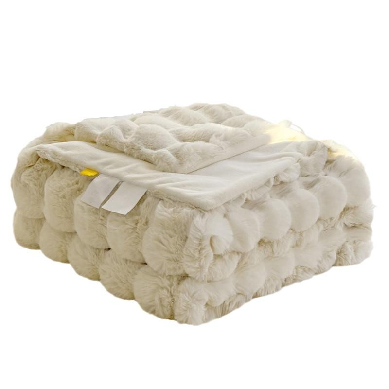 High weight thickened warm in autumn and winter, rabbit plush lunch nap gift blanket, cover blanket