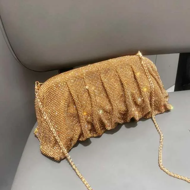 Robe de soirée Rhies à poignée brillante, nouveau portefeuille pliable et sac à main de créateur pour fête de mariage de haute qualité_voghion.com