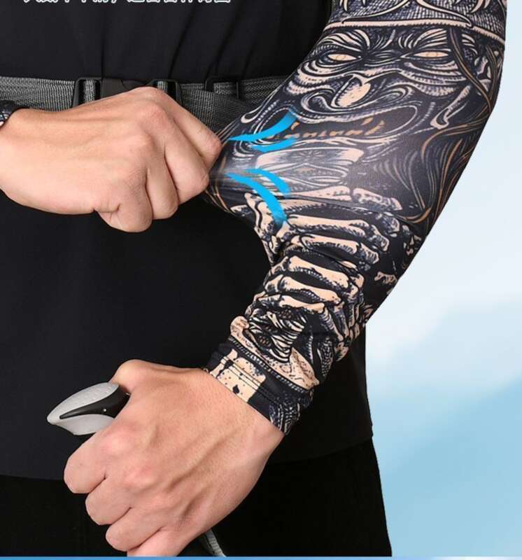 Ice Silk Men, Sleeve Gloves With Tattoos, Sun Protection Arm Covers, Large Size, UV Protection, Summer Ice Sleeves For_voghion.com