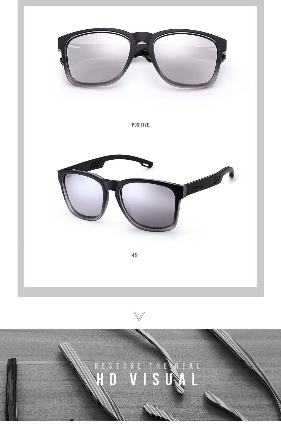HU WOOD Brand Design Sunglasses for Men Handmade Zebra Wood Sun Glasses Polarized Lenses Driving Protection UV400 GR8011_voghion.com
