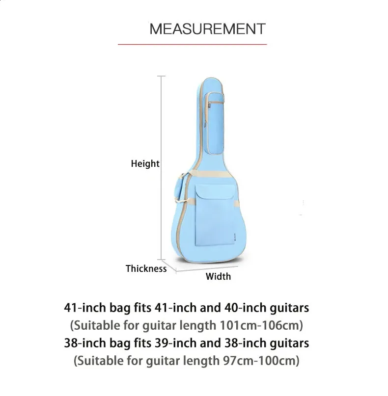 Scione Folk Guitar 10MM Spugna ispessita 4041 pollici Borsa universale per strumenti musicali Custodia per il trasporto acustica 240805_voghion.com