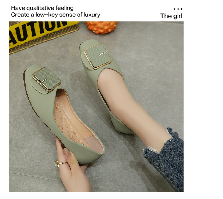 Women's simple soft sole soft surface low top single shoes women's slip-on breathable shallow mouth lazy loafers_voghion.com