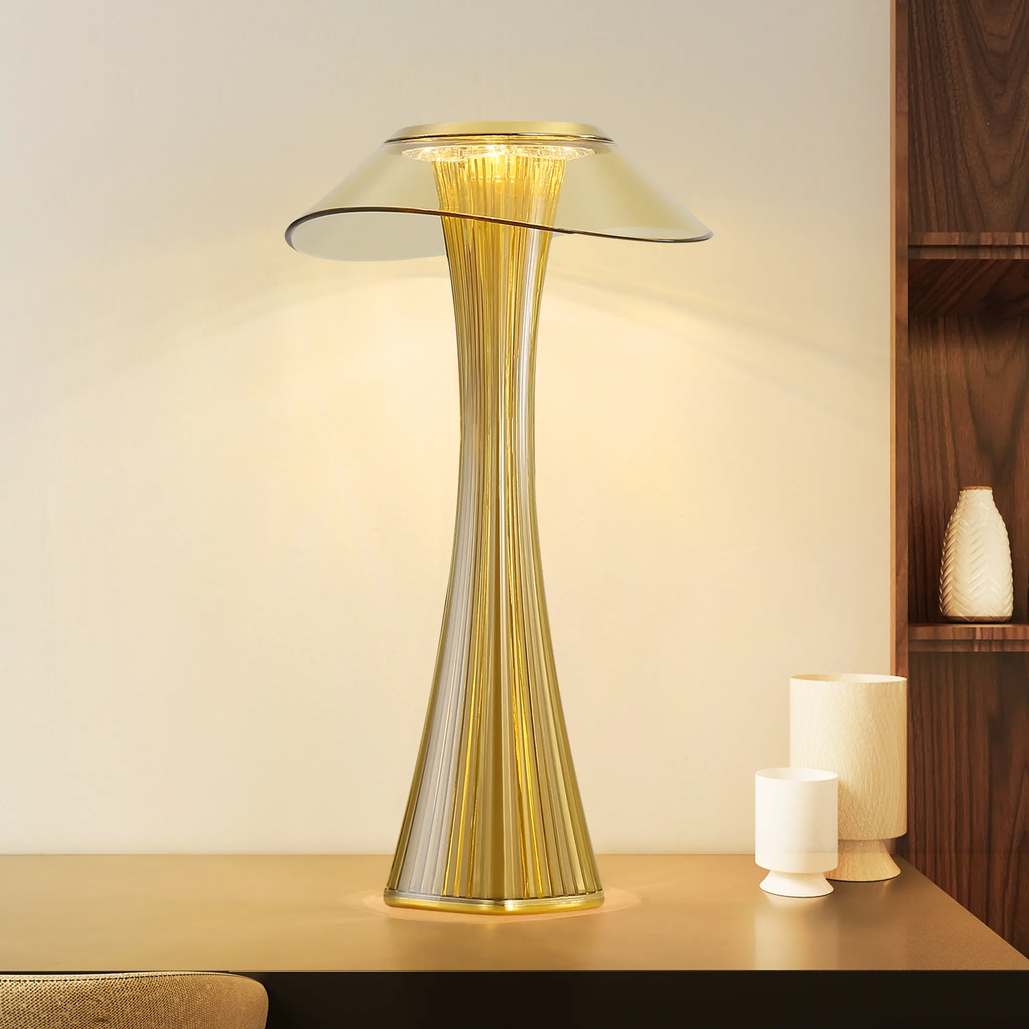 LED Tischlampe Touch Dimmbar - 3000-6500K Weiß Nachttischlampe Mit Akku Innen Und Aussen Beleuchtung Tagbare Tischleuchte Aufladen Mit USB_voghion.com