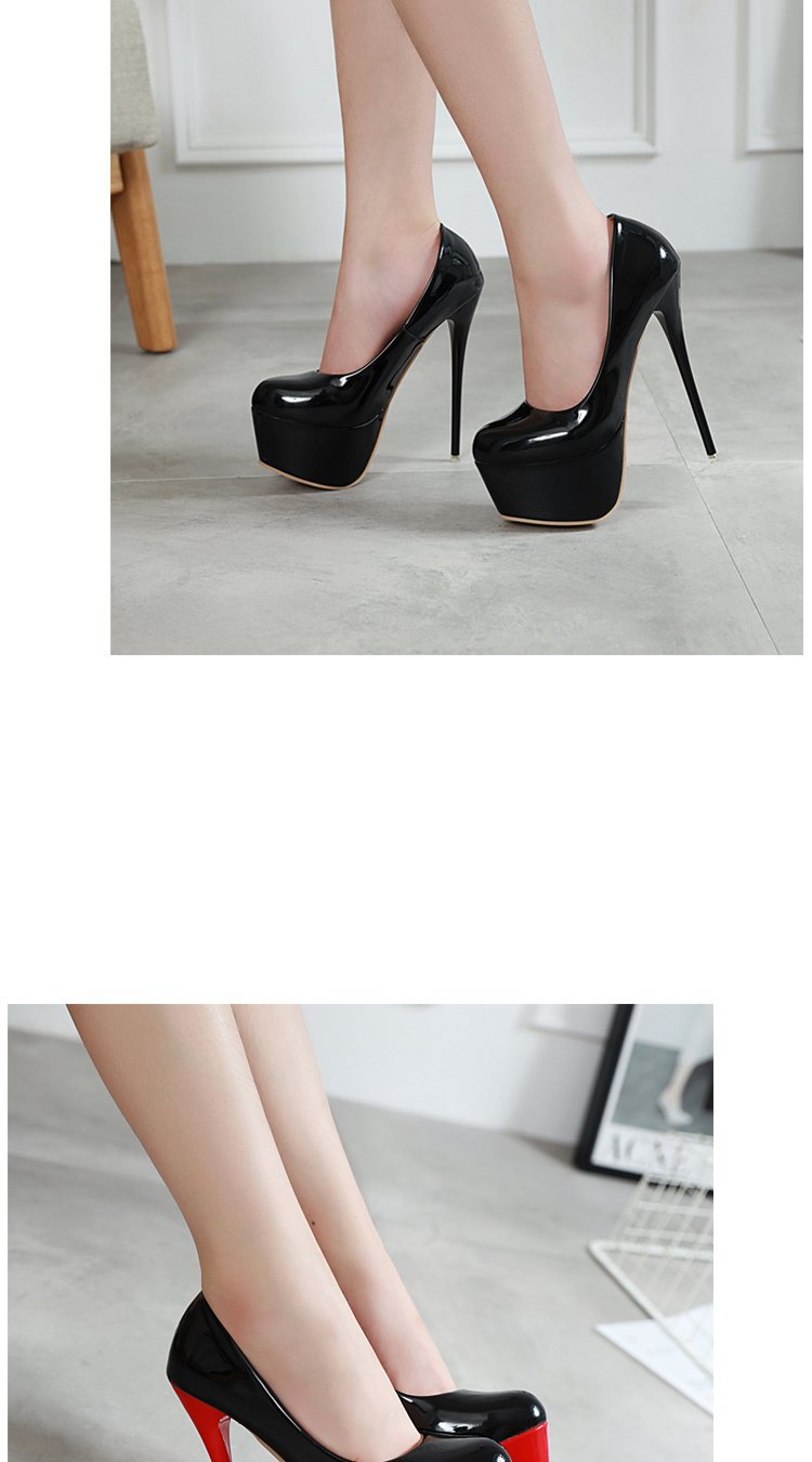 Große Damenschuhe, Super Color Blocking Sexy Slim High Heels, Wasserdichtes Plateau 35-42_voghion.com
