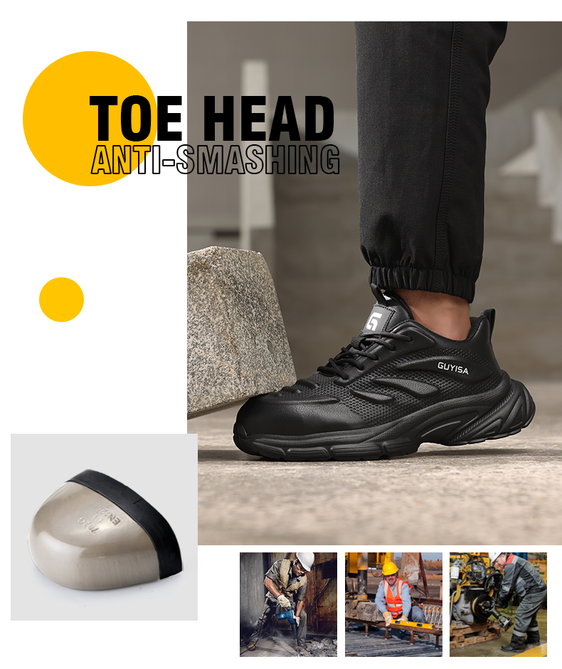 Scarpe antinfortunistiche GUYISA con punta in acciaio, leggere, anti-sfondamento e anti-perforazione 5060, 38-45_voghion.com