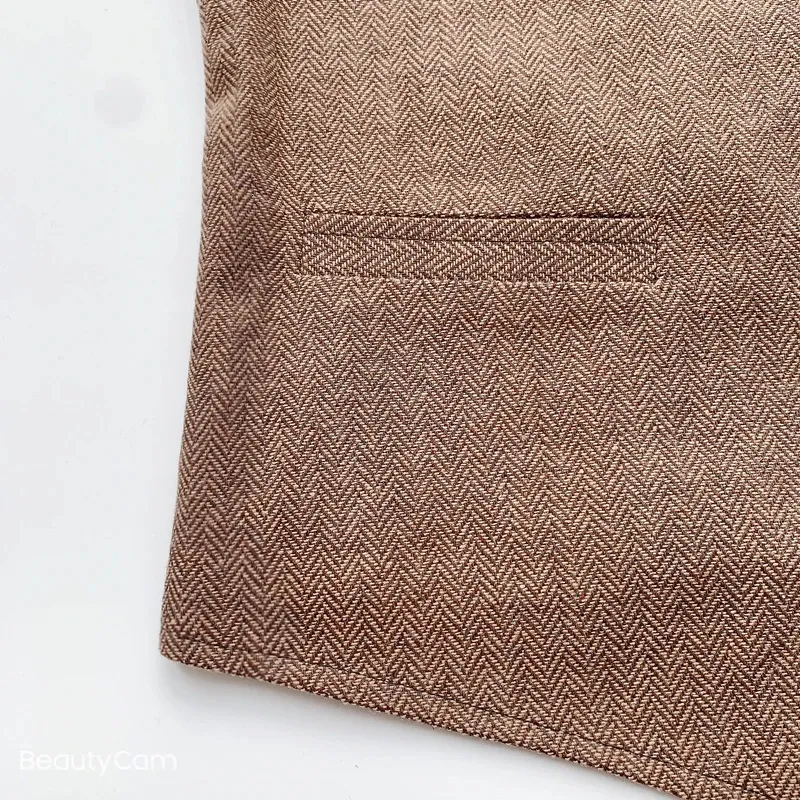Herrenwesten Anzugweste Braune Hochzeit Wolle Tweed Business Weste Jacke Lässig Slim Fit Gilet Homme Für Bräutigam Mann_voghion.com