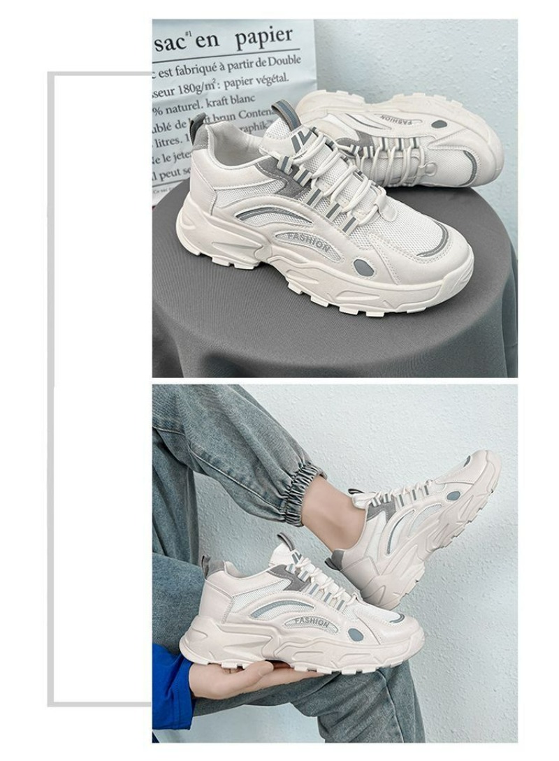 Meeste vabaaja spordijalatsid, mugavad ja moekad, õues kasutamiseks mõeldud nelja aastaaja kingad, meeste tossud, valged platvormiga paeltega tossud 2024. aastaks._voghion.com