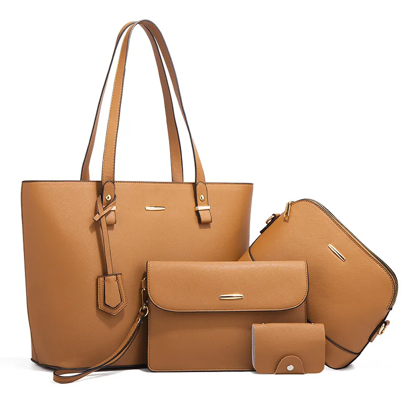Set borse donna quattro pezzi borsa a spalla design retro_voghion.com