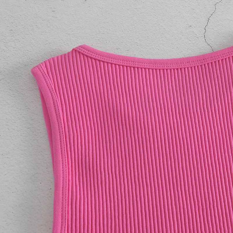 Costum de yoga nou, fără mâneci, dintr-o bucată, culoare solidă, culoare strălucitoare, sport, vestă confortabilă, chiloți dintr-o bucată, acum_voghion.com