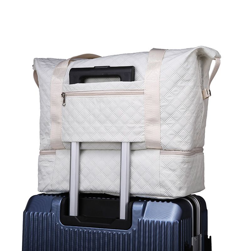 Neue modische trendige Kurzstreckenreise Kleidung aus Oxford-Stoff mit Rautengitter, Handtasche, Geschäftsreise und_voghion.com
