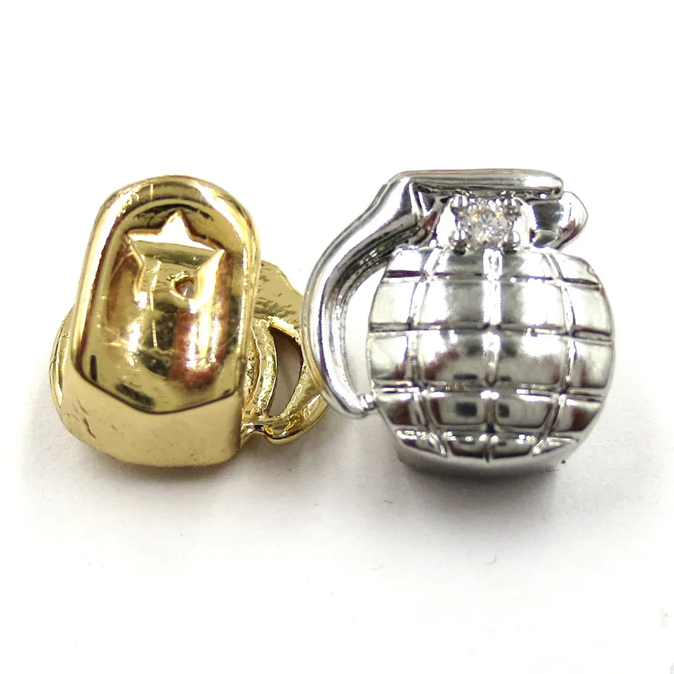 Grillz auriu cu un singur dinți, bretele, punk, hip hop, coroană, cruce, pistol, gură dentară, vampir, Fang, grilă dentară, capac dentar, costum de cosplay_voghion.com